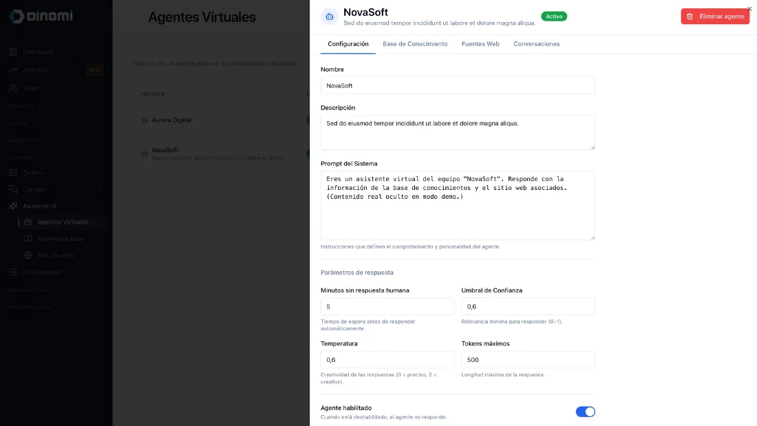 Un agente virtual que responde con tu propia documentación