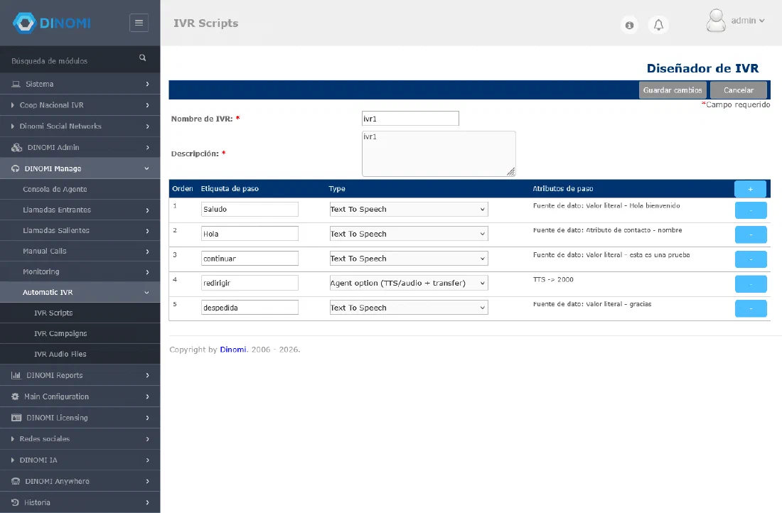Drag-and-drop IVR designer with Text-To-Speech