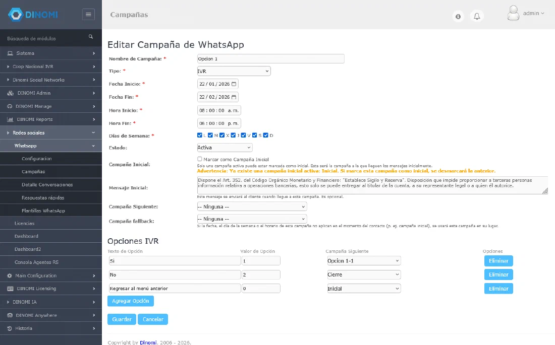 WhatsApp campaigns with IVR-style flows